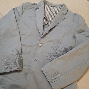 Artful Dodger Size 3X Skull Graphic Blazer Y2K Distressed Streetwear Jacket